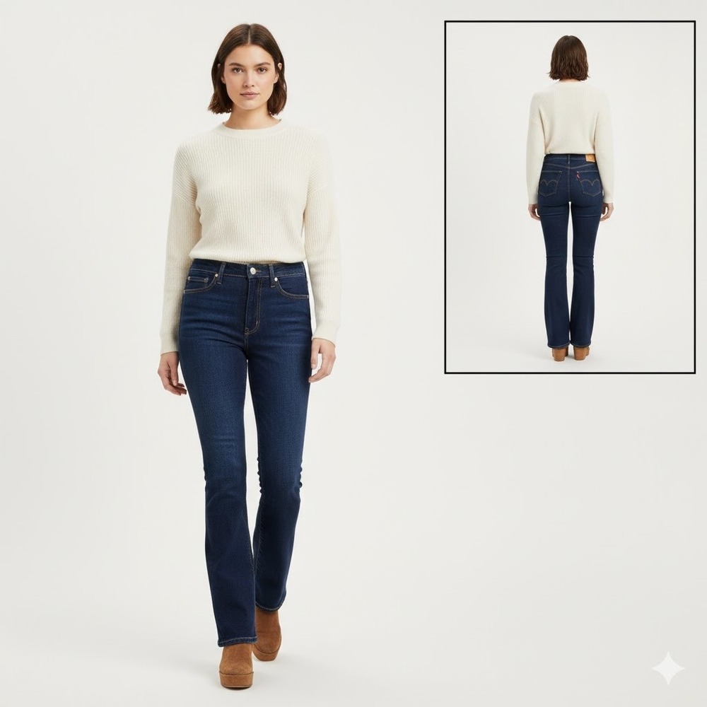 Levis 725 High Rise Bootcut Dark Wash Denim Jeans NWT Womens 31x30 Read*